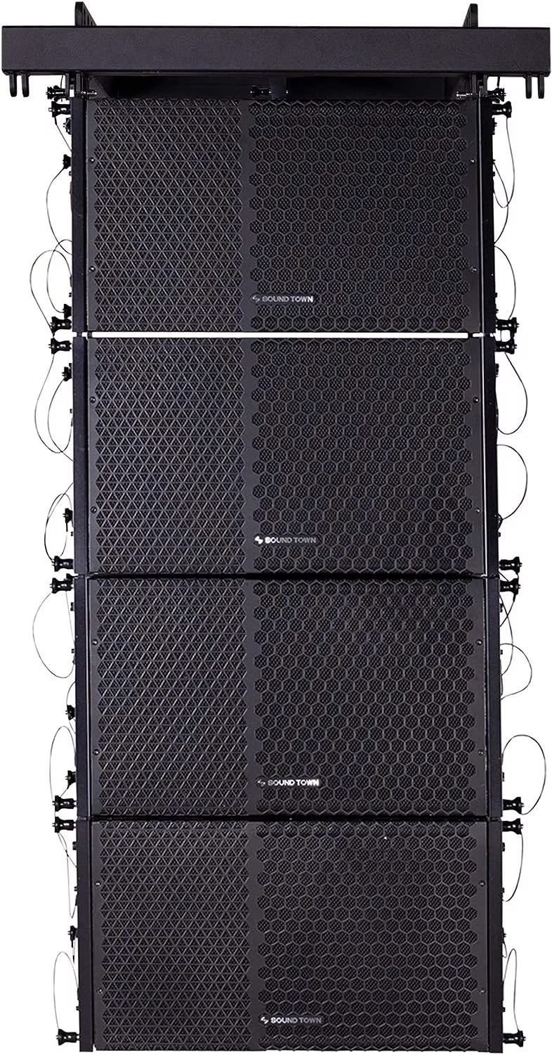 600W Line Array Speaker System with Four 10-inch Passive Speakers, Black A7136