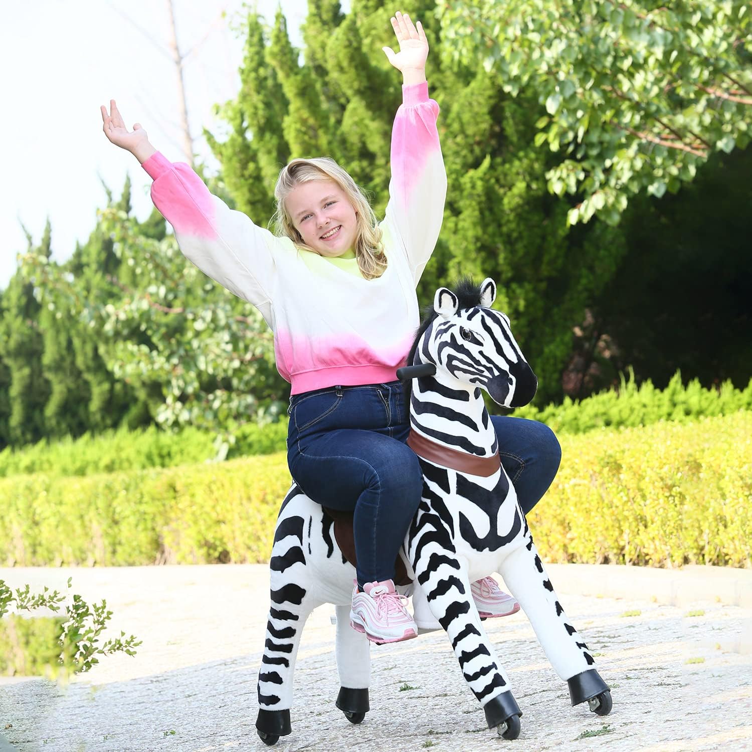 Kids Ride on Zebra Plush Animal Riding Toy I955589