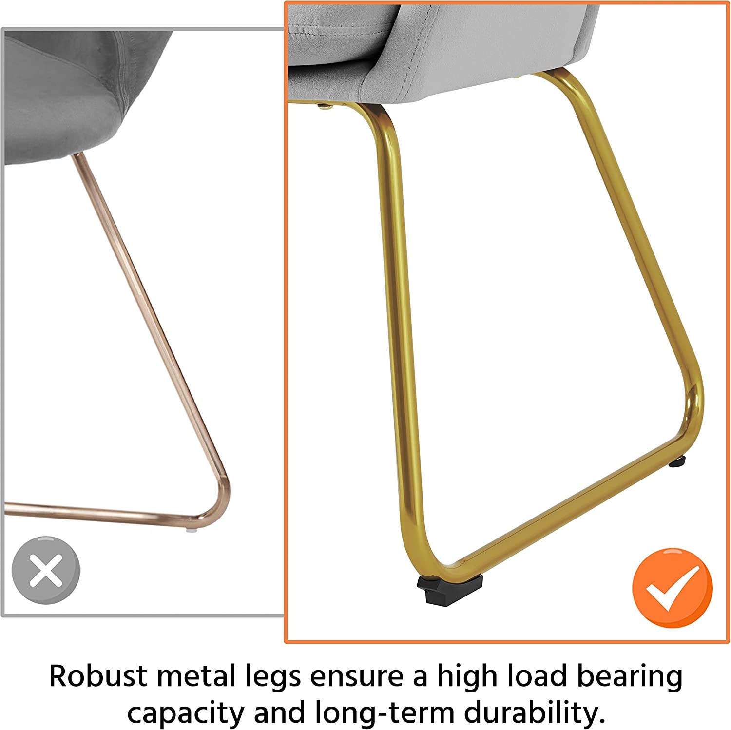 Gray Velvet Armchair with Golden Metal Legs M996