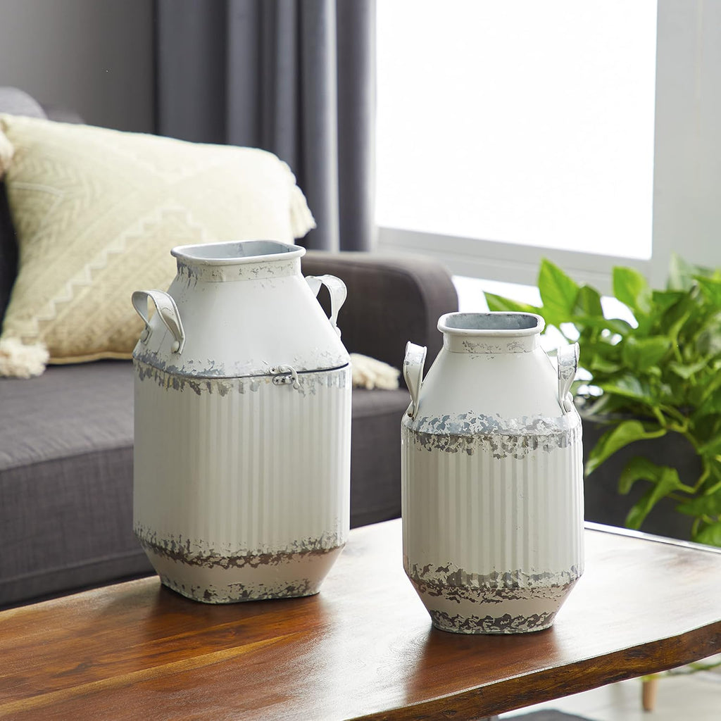 White Decorative Milk Can S143795