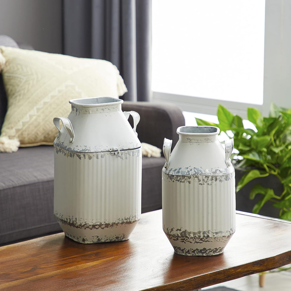White Decorative Milk Can S143795