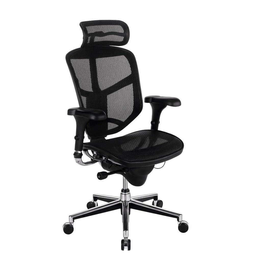 Gray/Black High-Back Executive Desk Chair with Headrest G1232