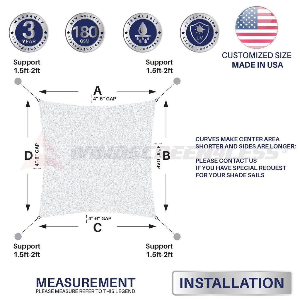 Brown Sun Shade Sail Square Canopy X100835