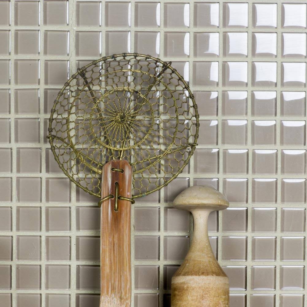 1 x 1 Creme Glass Square Mosaic Wall Tile K58184