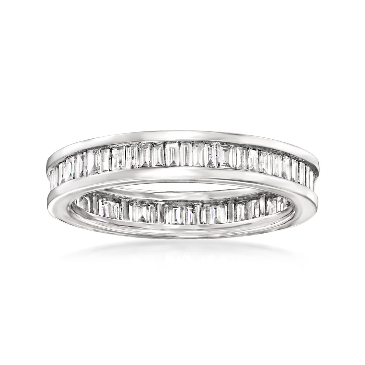 1.00 ct. t.w. Channel-Set Baguette Diamond Eternity Band in 14kt White Gold P6850