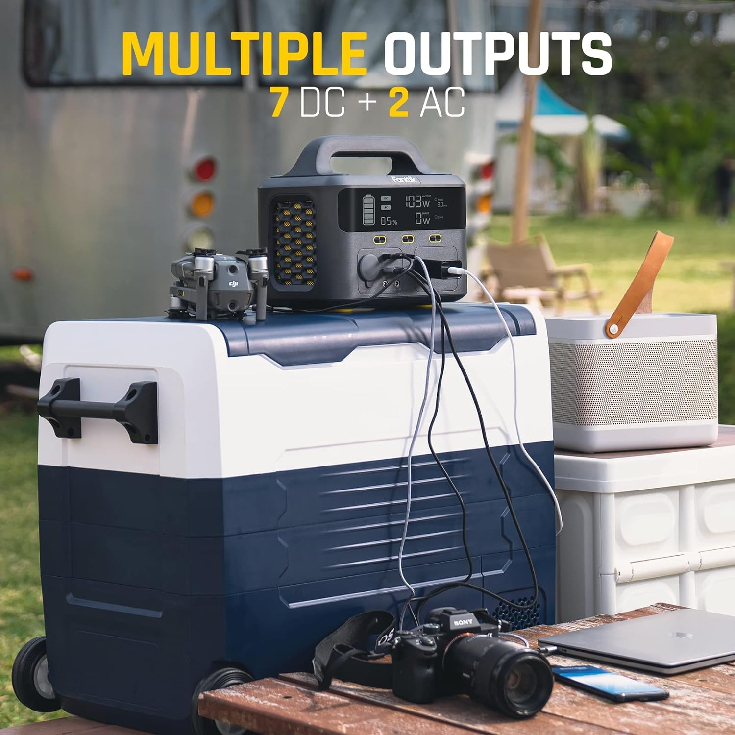 Portable Power Station 299Wh Lithium Battery with 2 AC Outlets Z3896