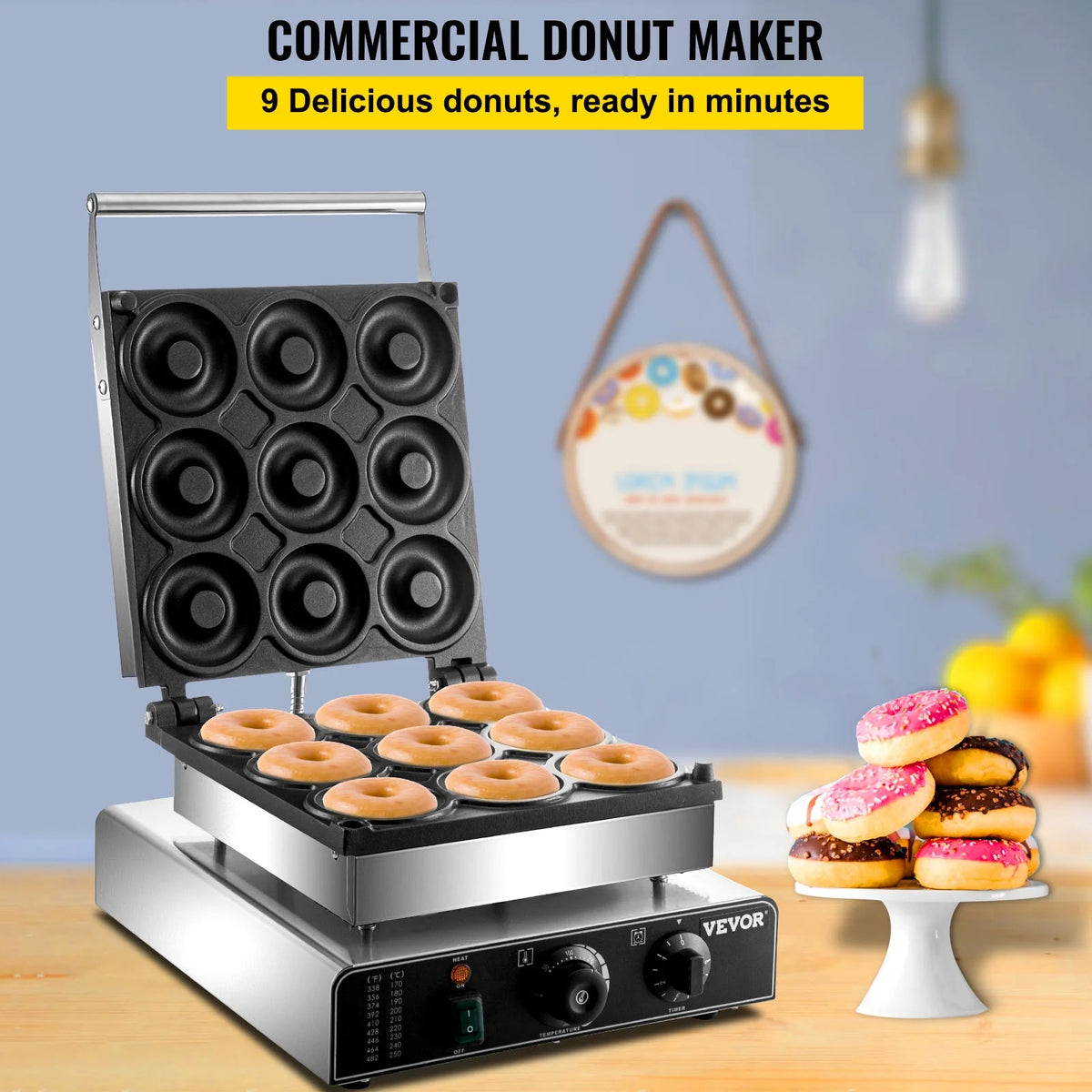 9pcs Electric Donut Maker Machine R135