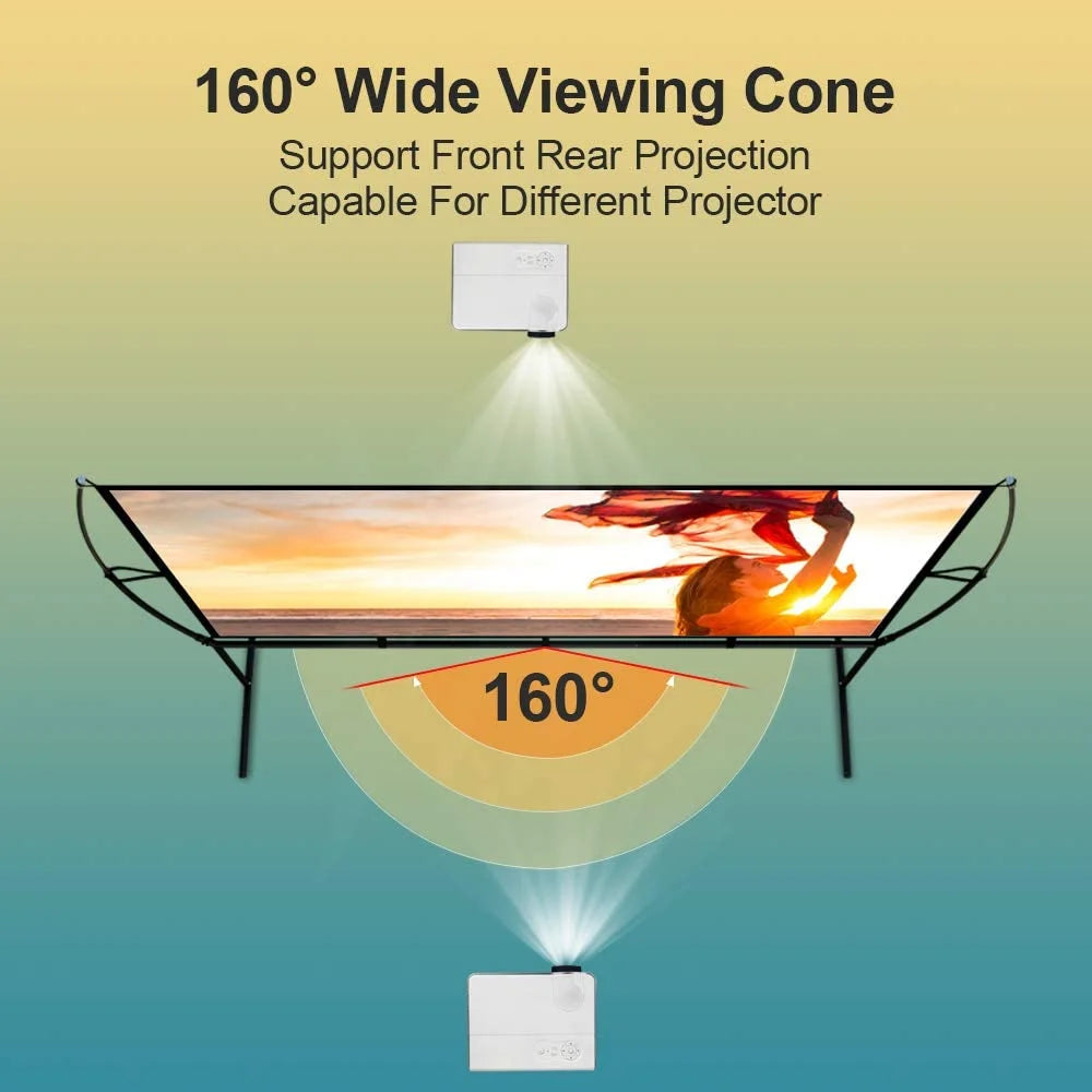 120 Inch Foldable Portable Projector Screen with Stand V97117