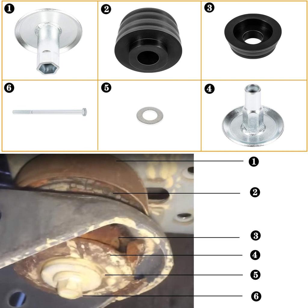 Black Polyurethane Body Mount Bushing Kit with Steel Sleeves & Hardware 60PCS I93802