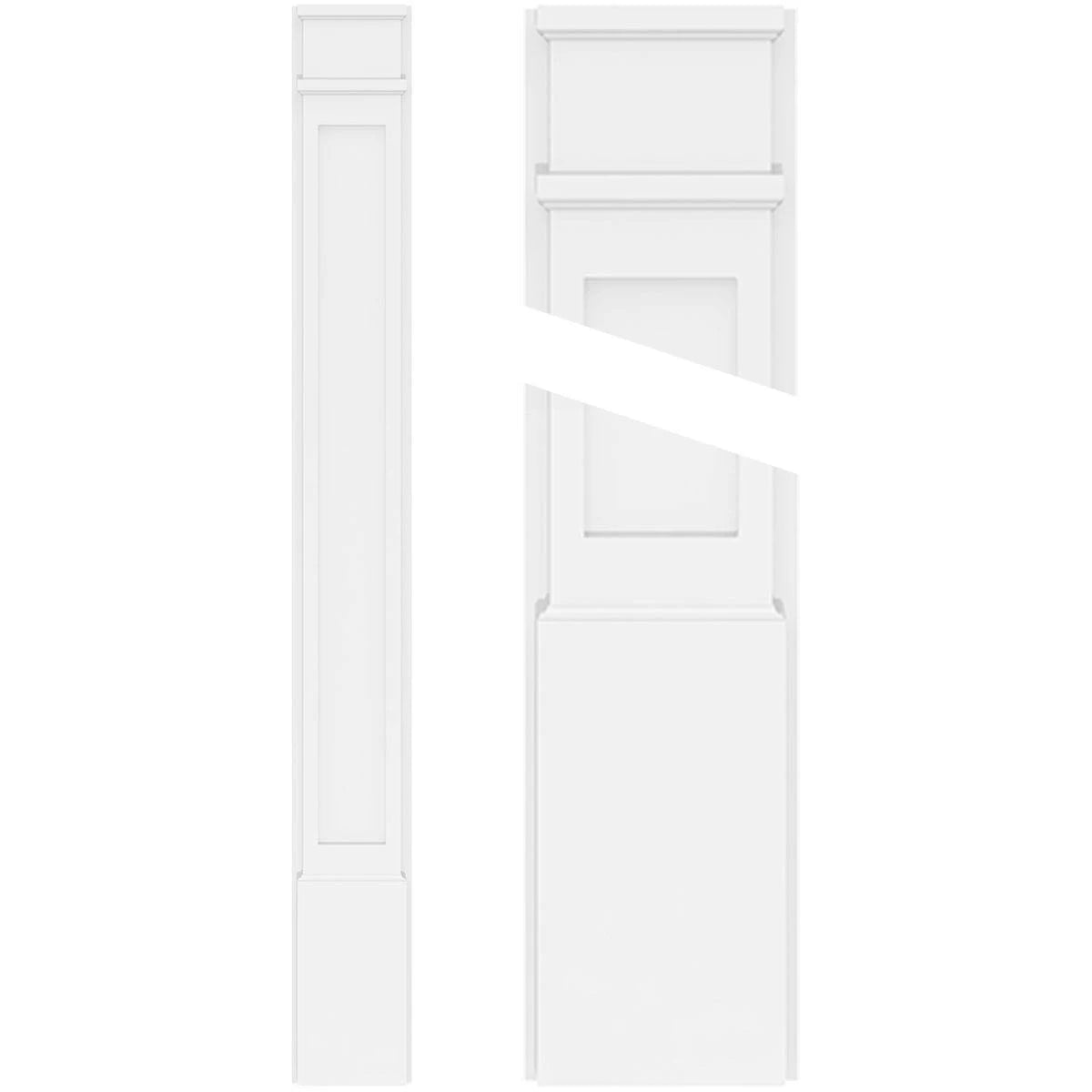 Flat Panel PVC Pilaster with Decorative Capital & Base (Pair) G803925
