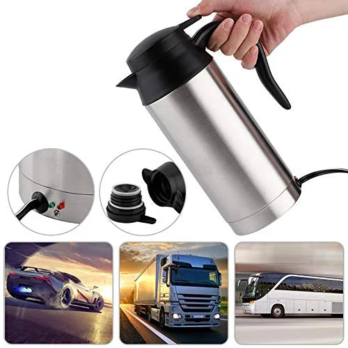 Car Electric Kettle 750ml 12V Stainless Steel D386848