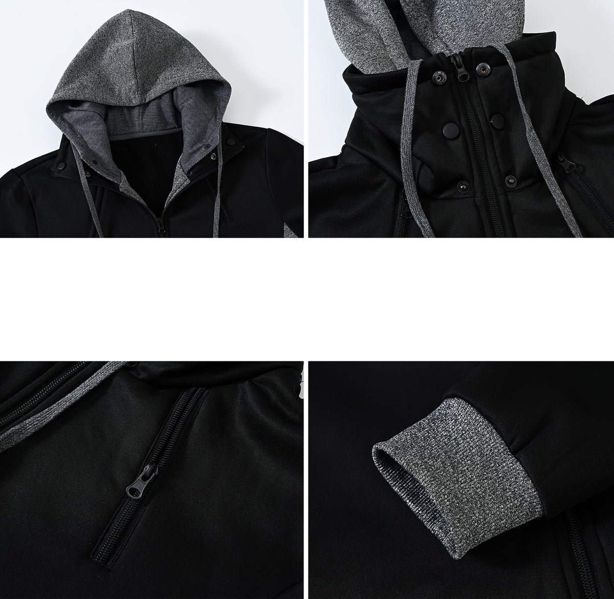 Black Fleece Zipper Hoodie L534269