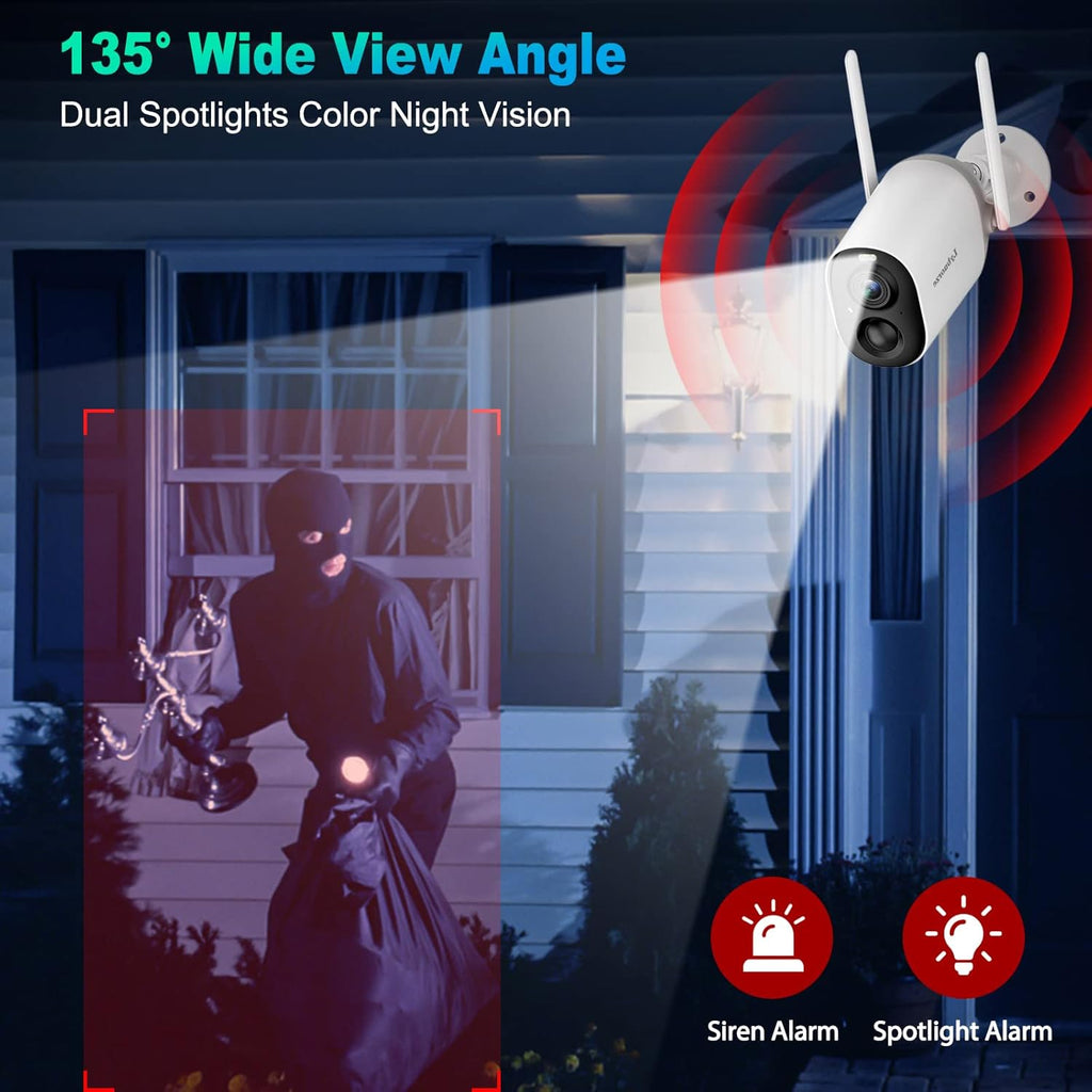 Wireless Outdoor Security Camera with Color Night Vision V3189