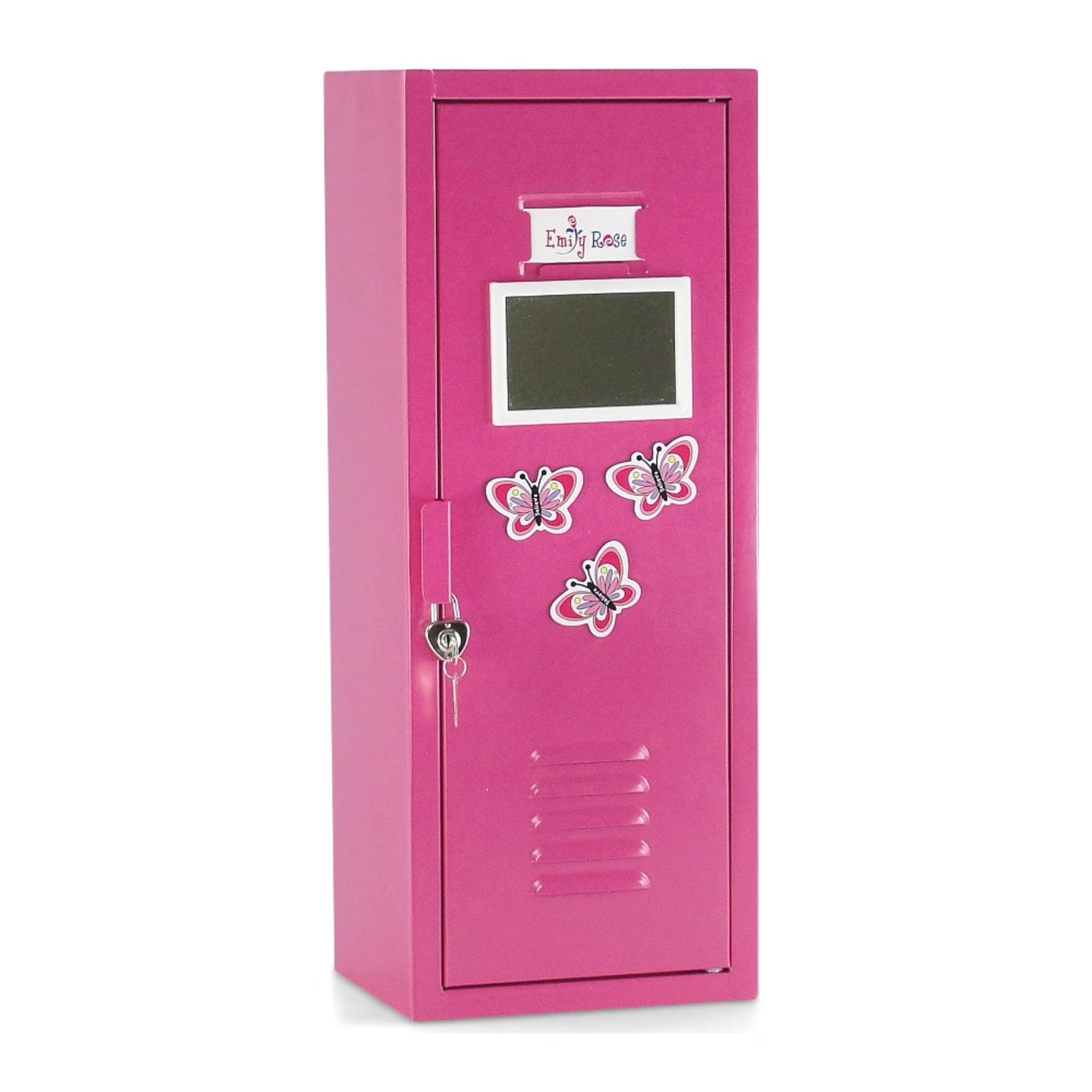 18" Doll Bright Pink Locker with 5 Doll Clothes Hangers C878617