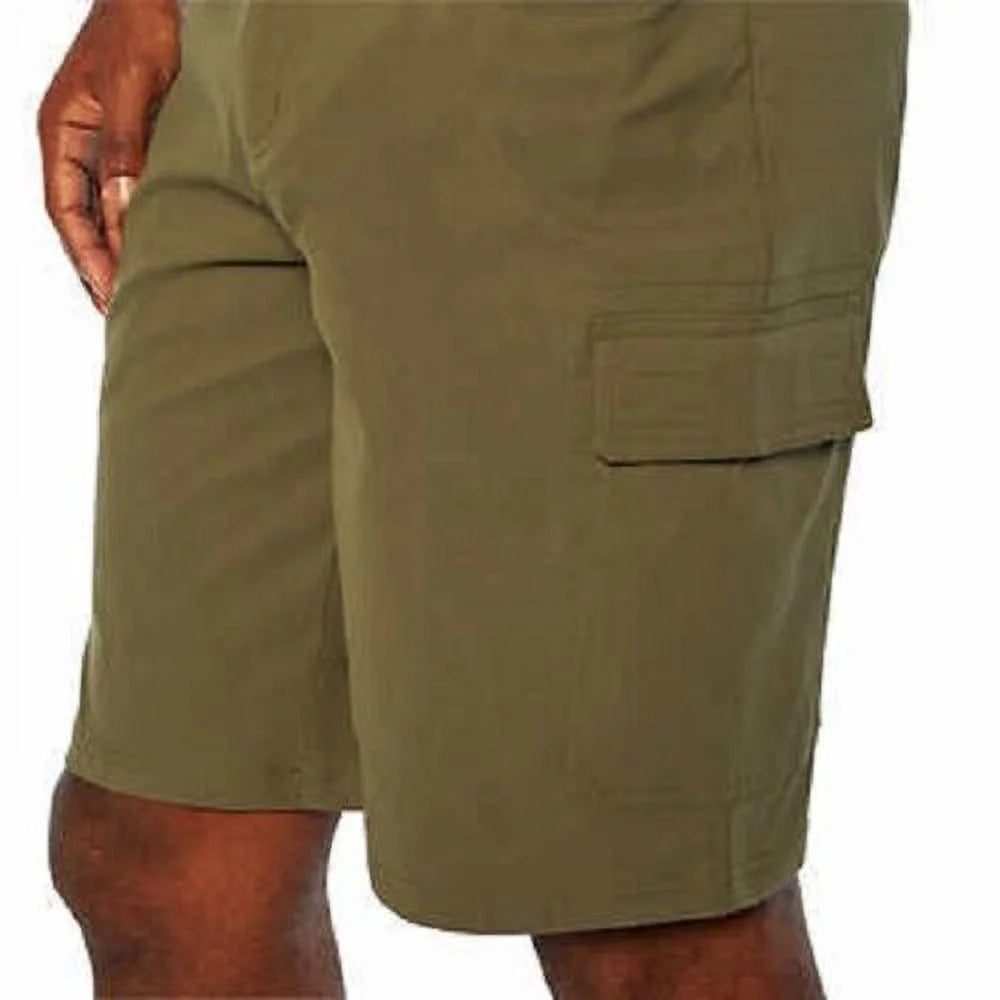 Men's Stretch Cargo Short with Adjustable Belt, Olive Night, 38 Z813383