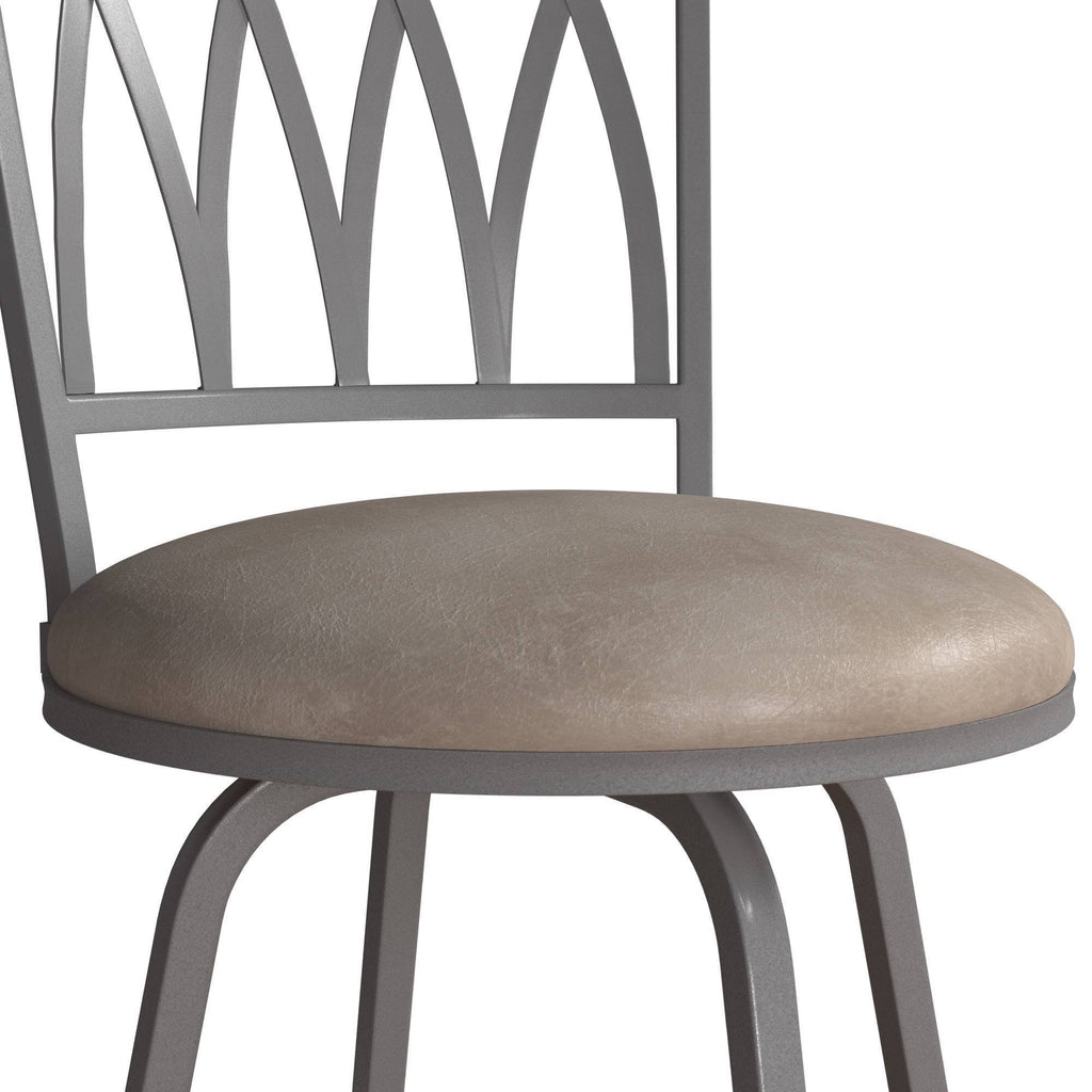 Silver Metal Swivel Adjustable Stool, Set of 2 N375