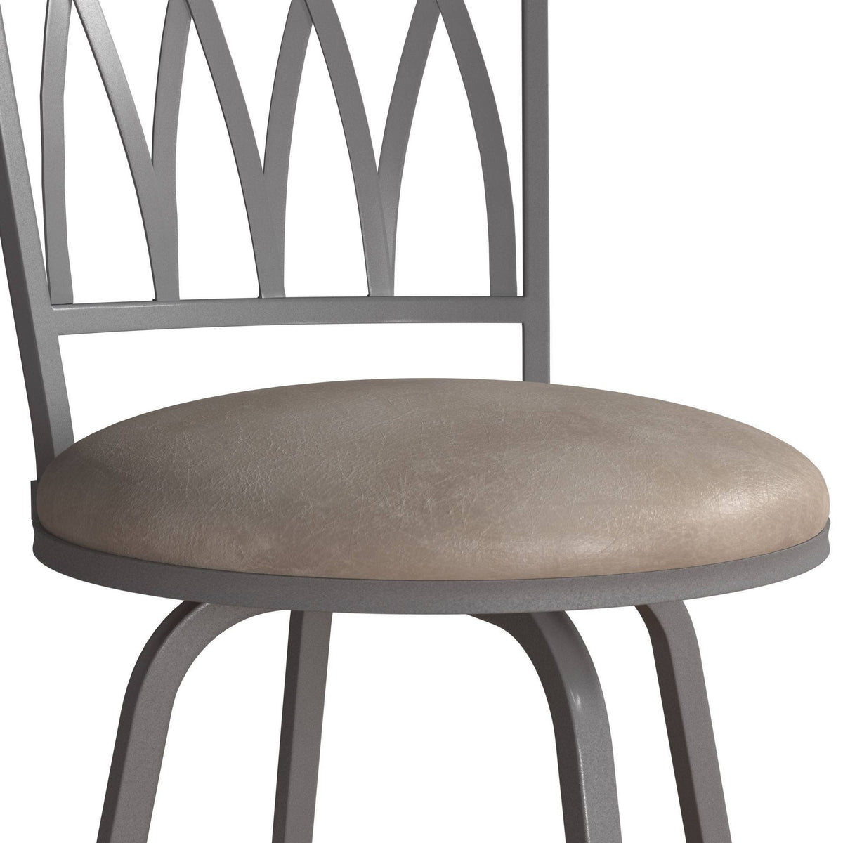 Silver Metal Swivel Adjustable Stool, Set of 2 N375