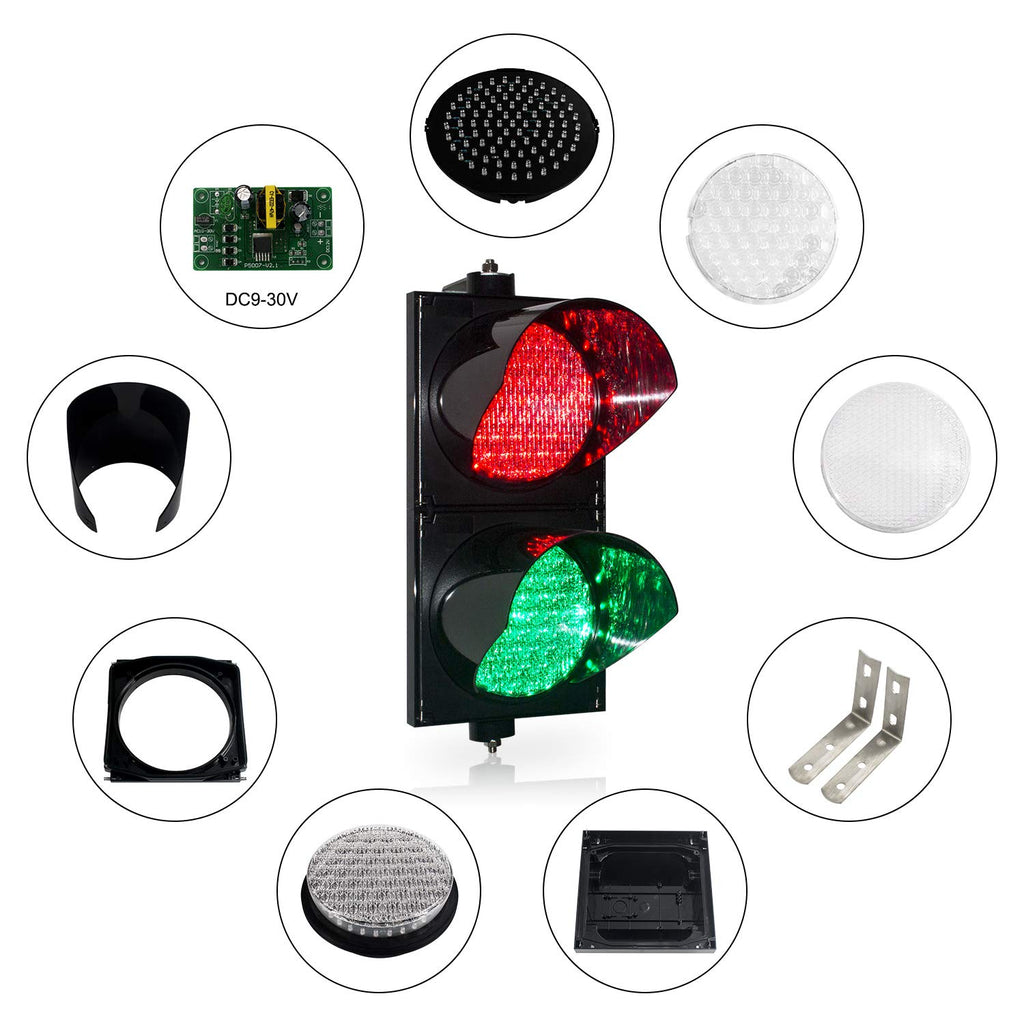 200mm 8inch Red Green Industrial LED Traffic Light with PC Housing Waterproof IP65 J765