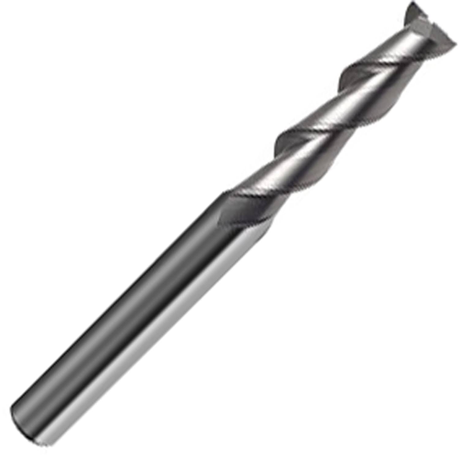 5/8x22 Carbide End Mill, 2 Flute, 45° Helix, Plain Cylindrical Shank, Uncoated, 2-1/4x22 LOC P2491