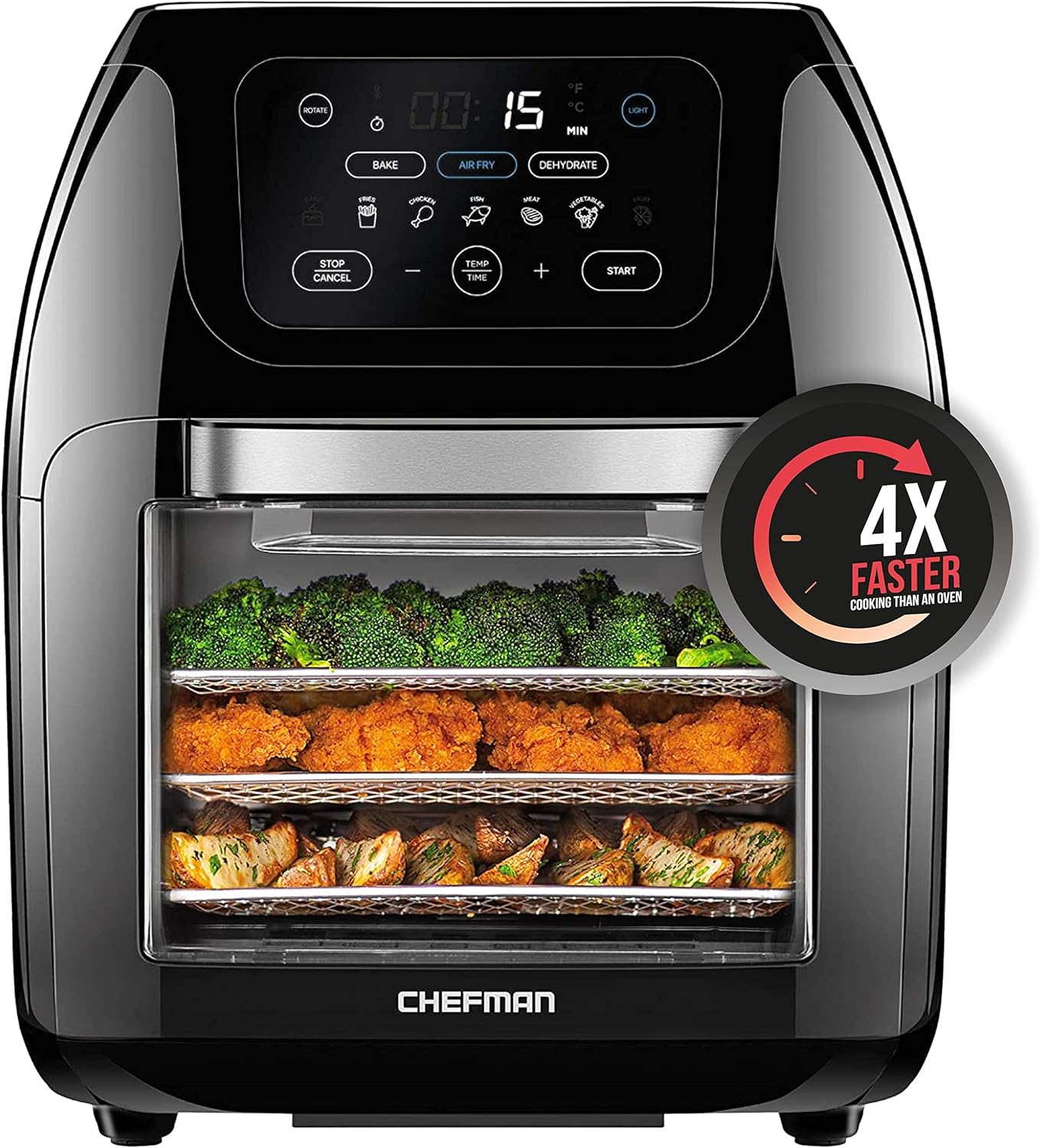 Black Digital Air Fryer with Rotisserie, 100 Pack Disposable Parchment Paper Liners Z611496