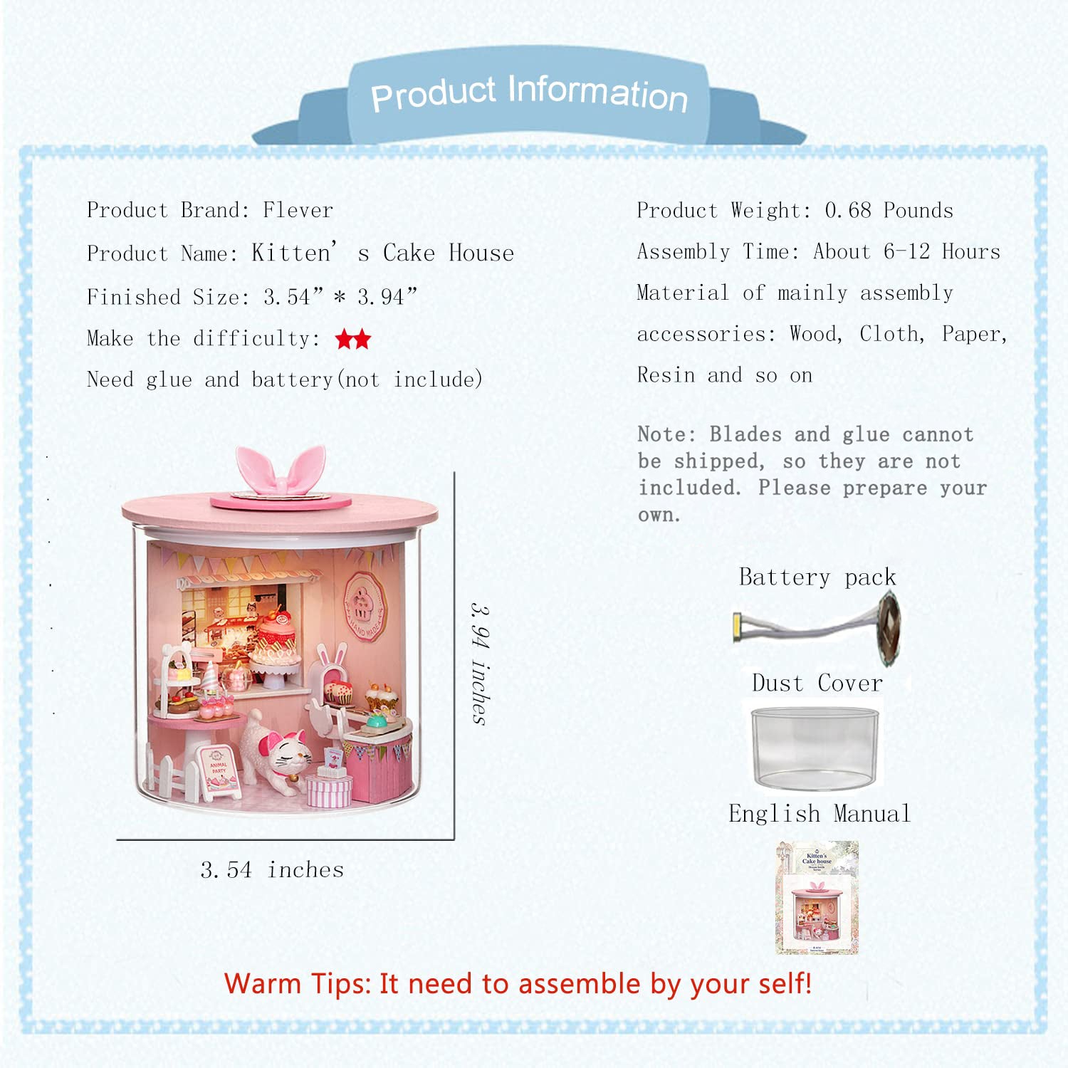 Witch's Room Miniature Dollhouse Kit with LED N57819