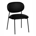 Black Vegan Leather Stackable Dining Chair Set of 2 X965493
