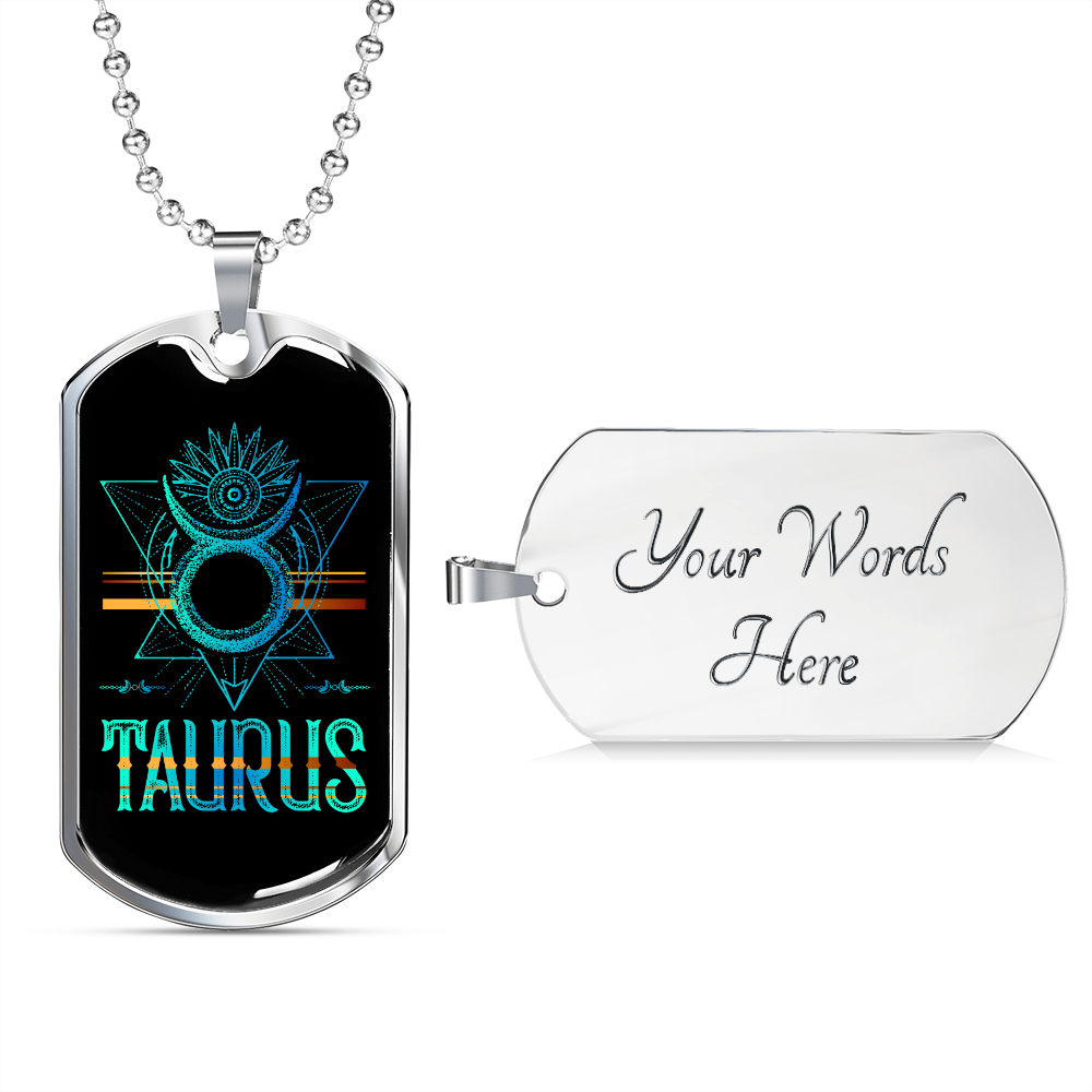 Stainless Steel or 18k Gold Zodiac Necklace with 24" Chain V8761