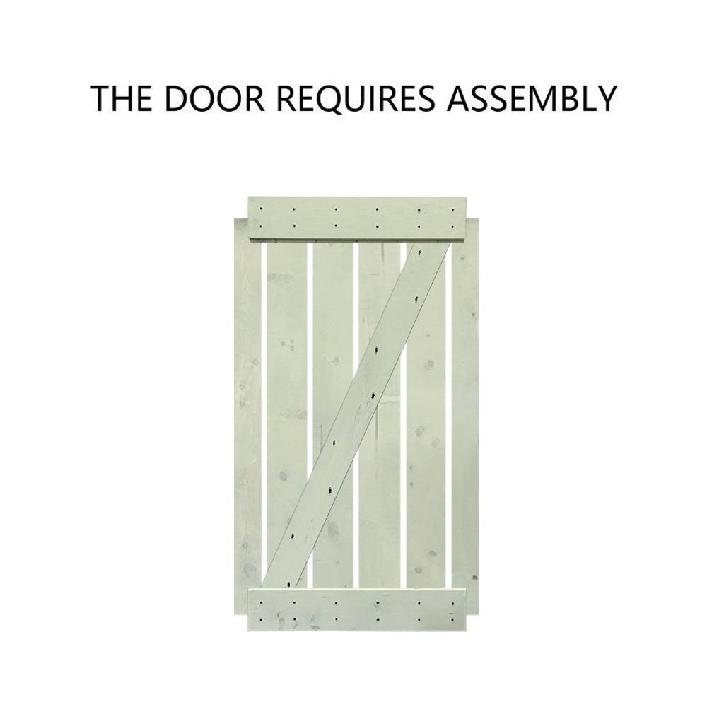 Red Walnut Stained Solid Pine Wood Interior Double Sliding Barn Door with Hardware Kit D13793