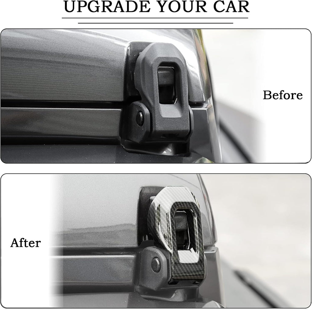 Hood Latch Cover ABS Carbon Fiber 2 PCS V133