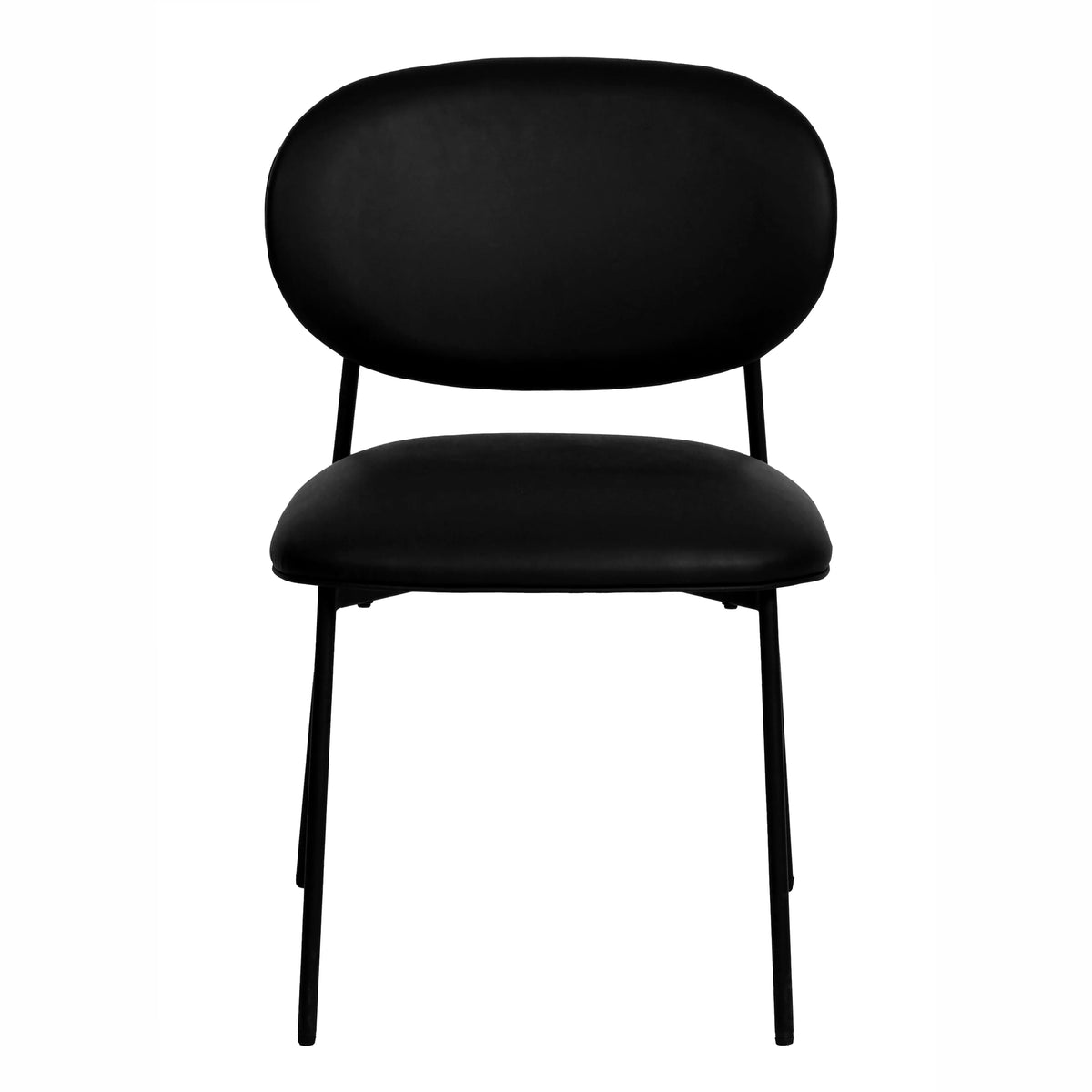 Black Vegan Leather Stackable Dining Chair Set of 2 X965493