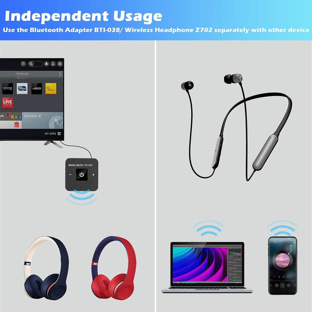 Wireless Headphones with Bluetooth Transmitter D5420