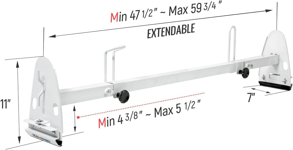 White Square 3 Bar Van Roof Racks with Ladder Stoppers M691640