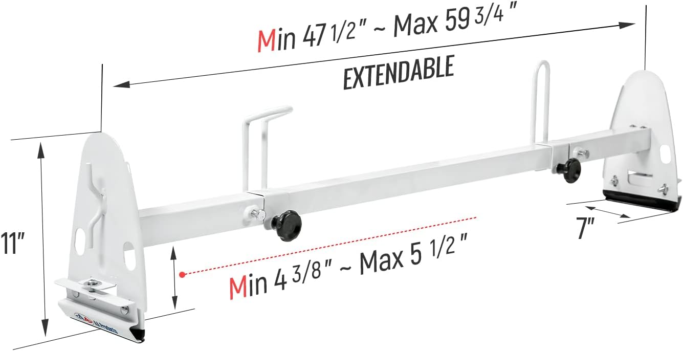 White Square 3 Bar Van Roof Racks with Ladder Stoppers M691640
