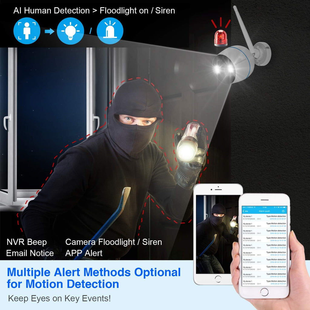 15.6 IPS Monitor 4PCS 3MP Camera Wireless Security Camera System with 2TB HDD X3185
