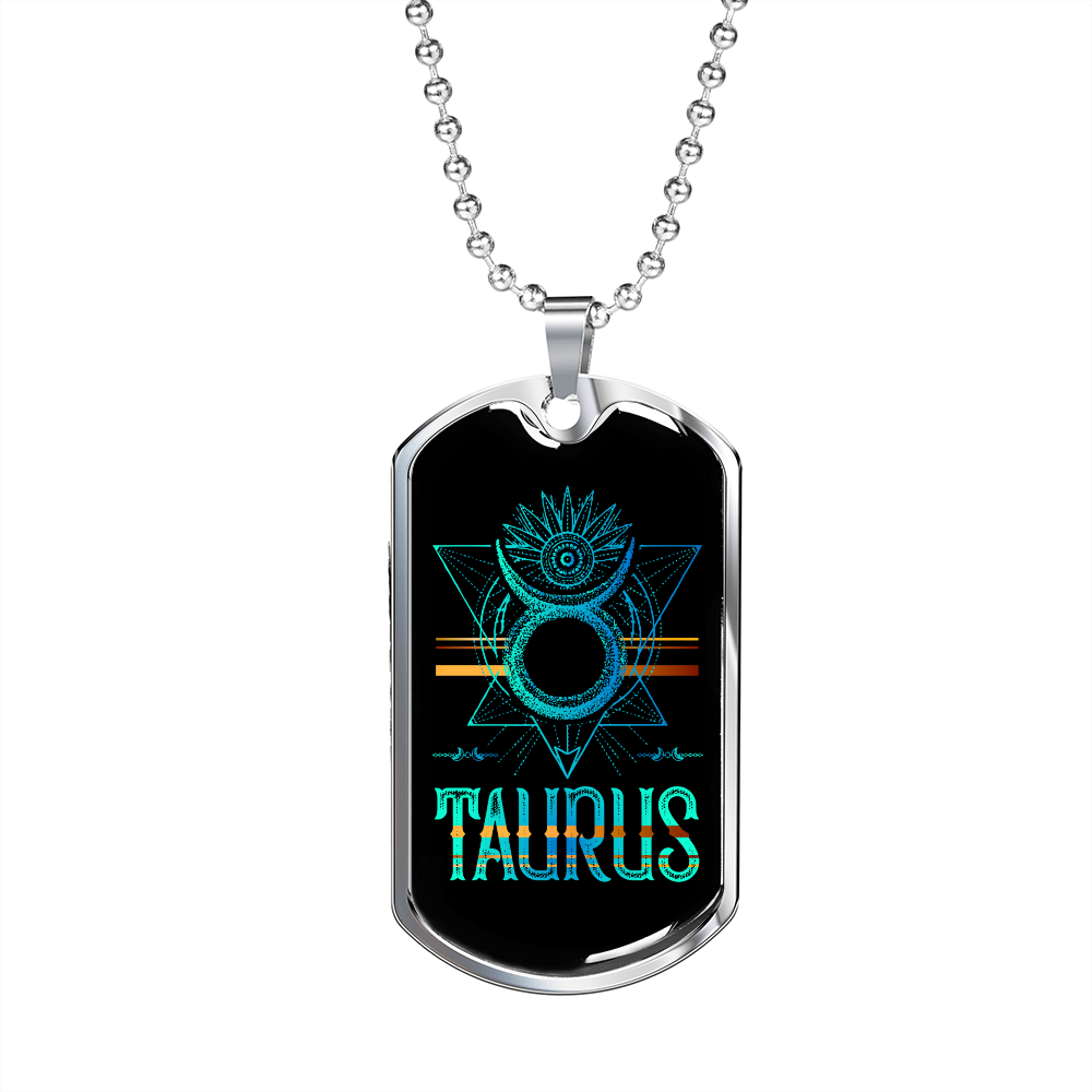 Stainless Steel or 18k Gold Zodiac Necklace with 24" Chain V8761