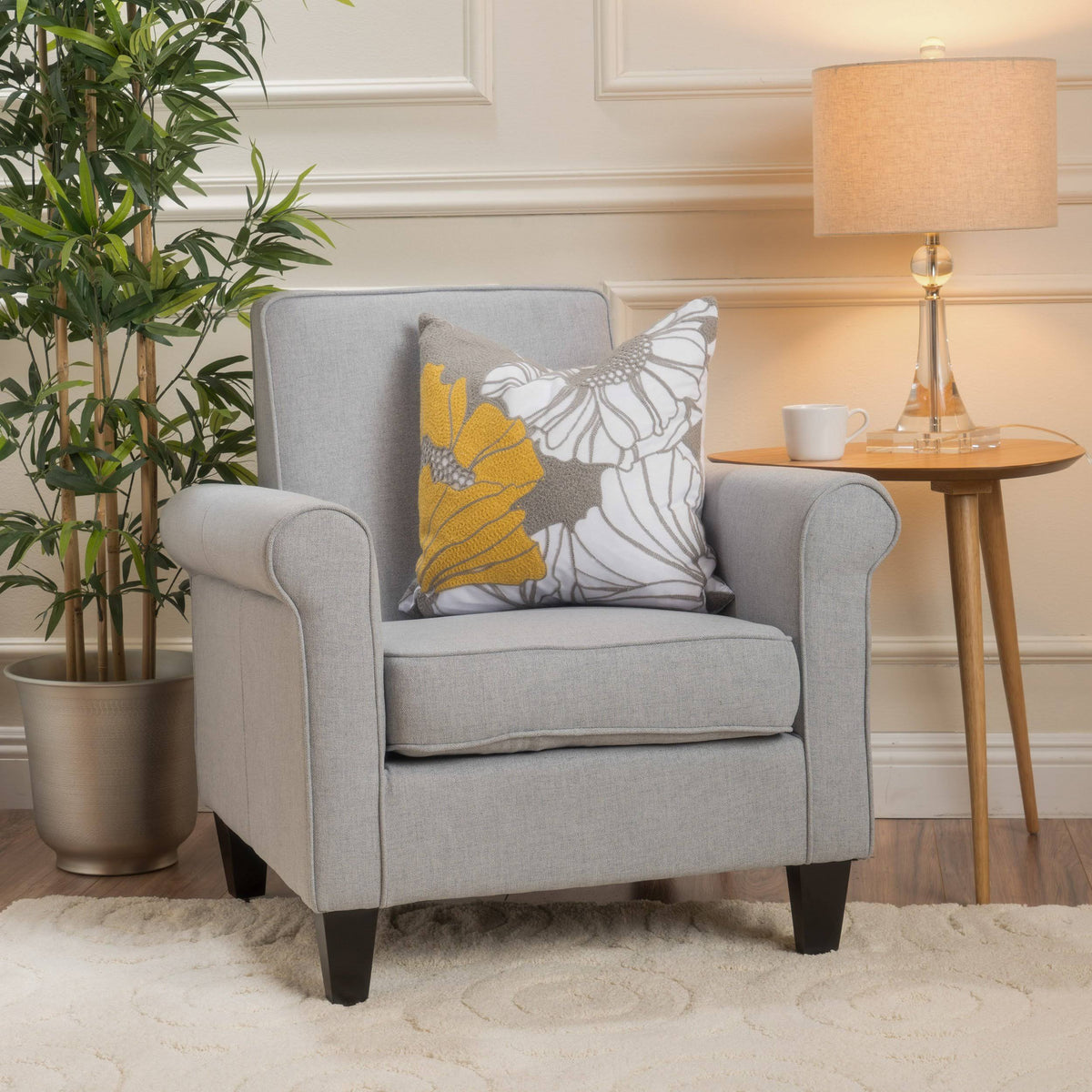 Dark Blue Padded Fabric Club Chair W63753