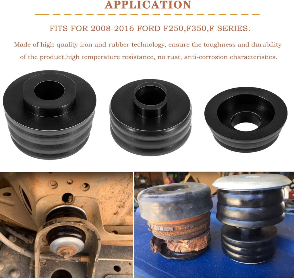 Black Polyurethane Body Mount Bushing Kit with Steel Sleeves & Hardware 60PCS I93802