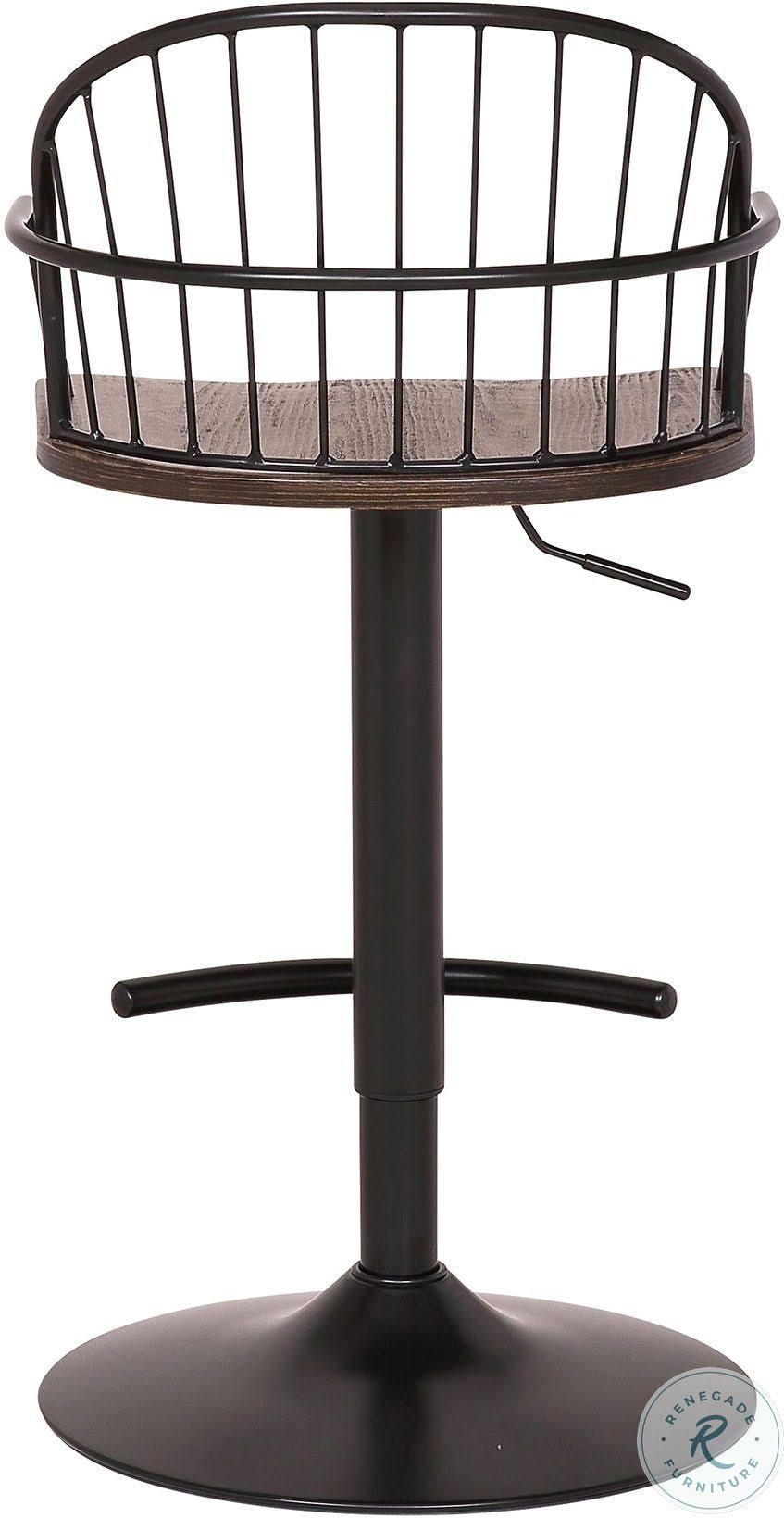 Black Powder Coated Adjustable Barstool J66876