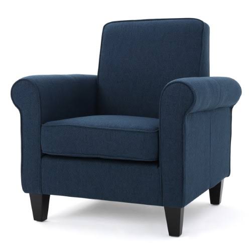Dark Blue Padded Fabric Club Chair W63753