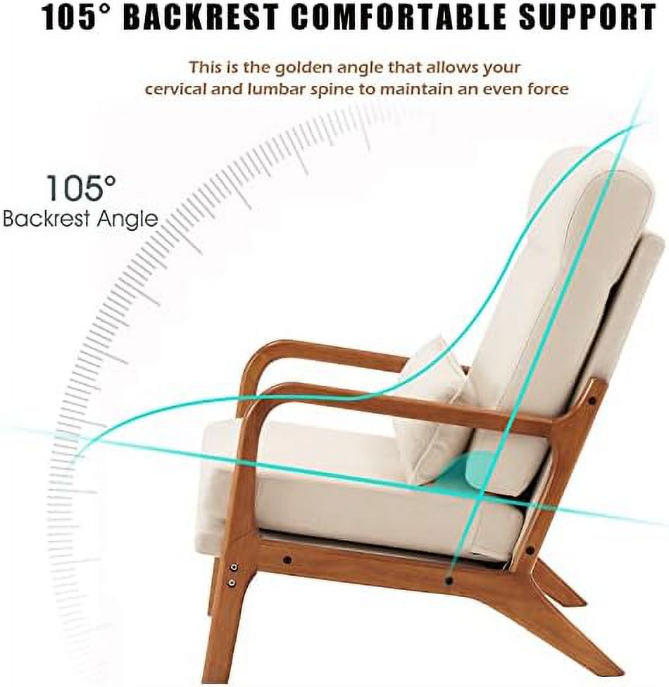 Linen Fabric Upholstered Accent Armchair W225