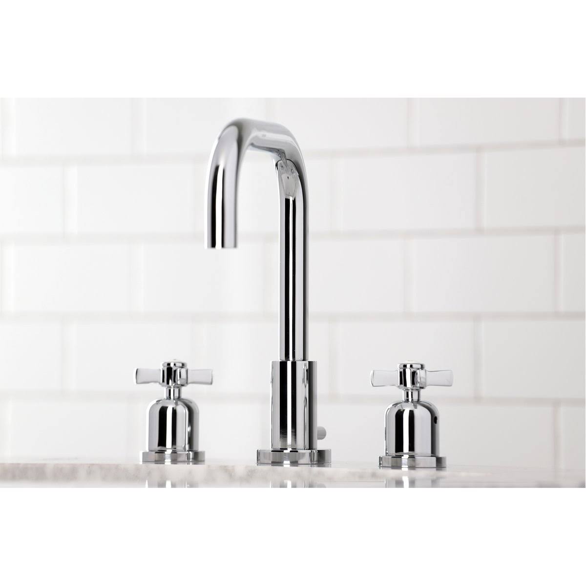 Matte Black Widespread Bathroom Faucet with Brass Pop-Up D271057
