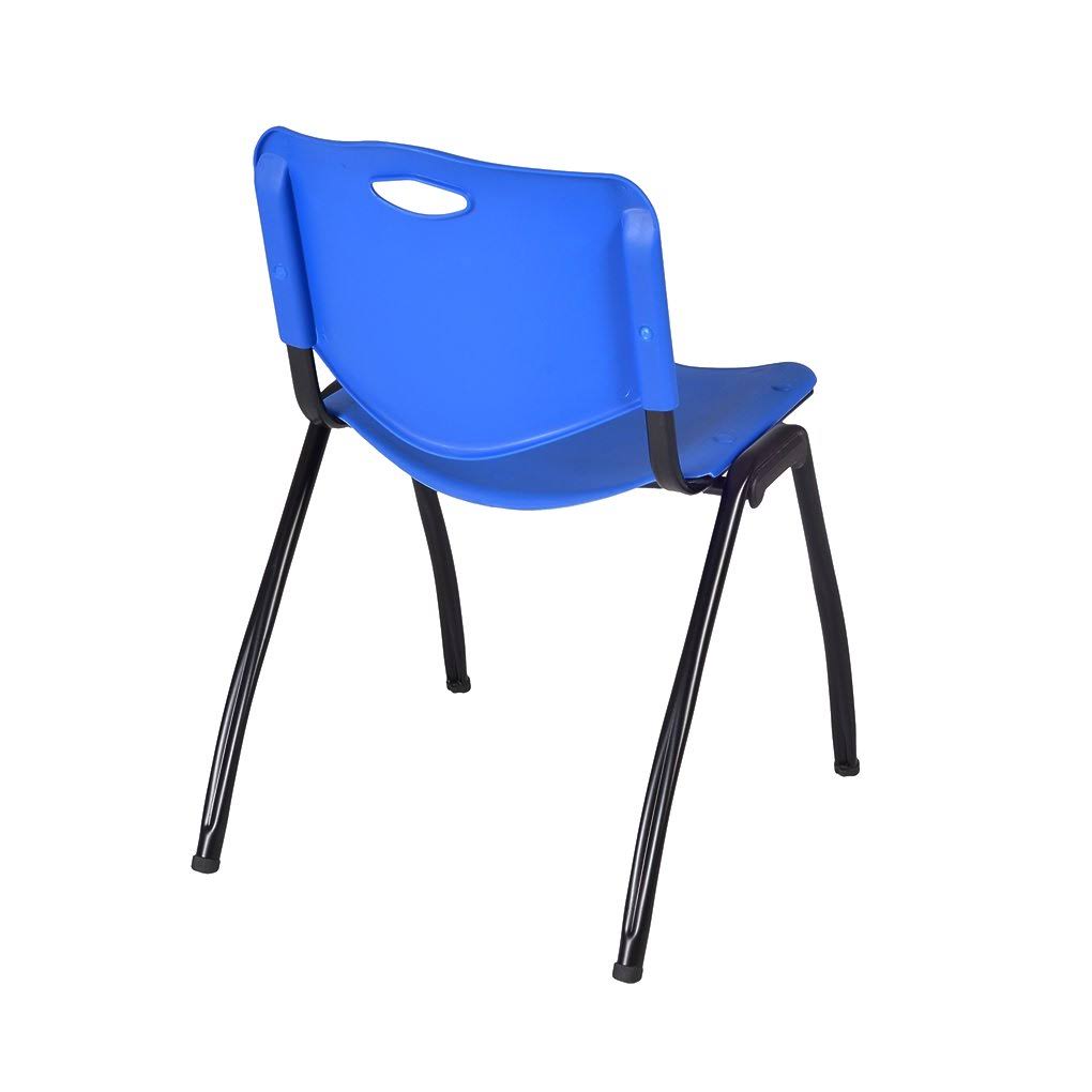 Maple Training Table with 2 Blue Stack Chairs M4074