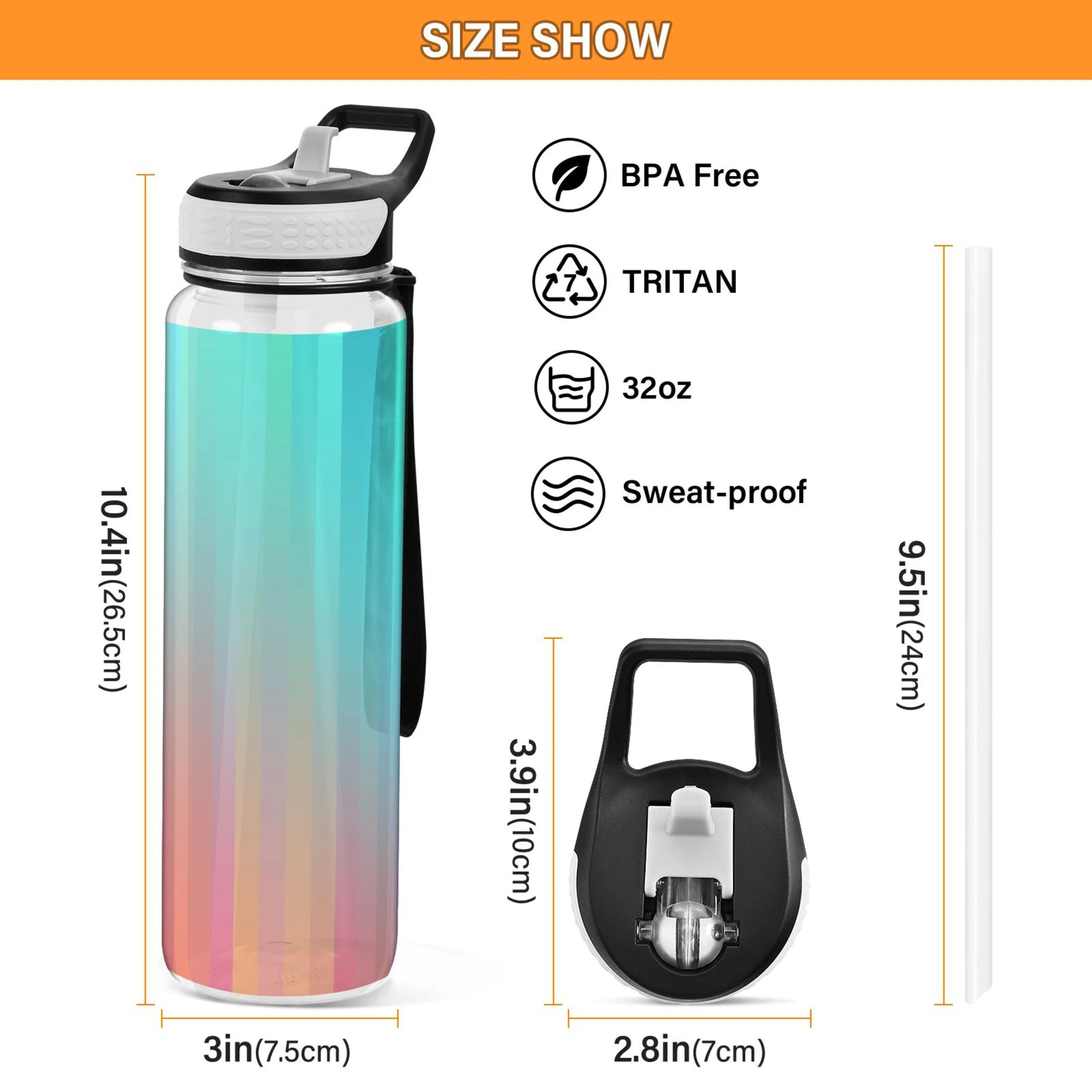 32oz Tritan Sports Water Bottle with Straw E350
