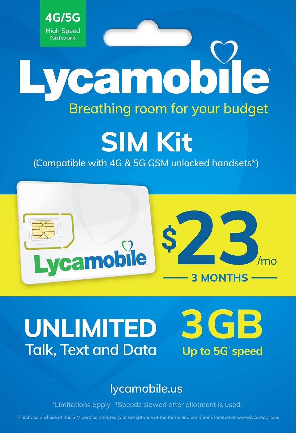 $23 Plan Prepaid Sim Card 3 Month Service Z5388