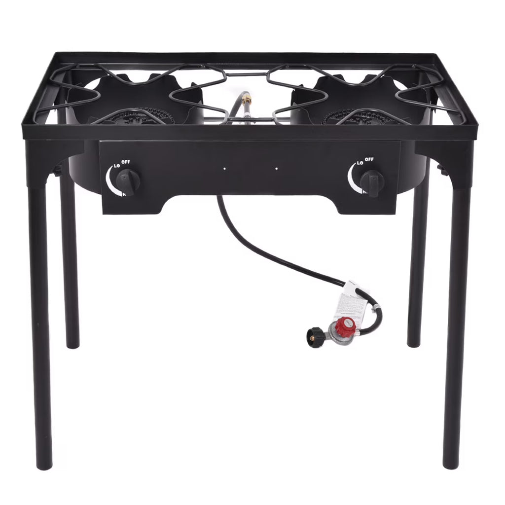 Double Burner Propane Gas Stove Outdoor Portable BBQ Grill O251