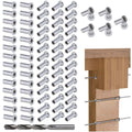 80Pack Cable Railing Kit for 1/8 5/32 3/16 Wire Rope Wood Posts T316 Stainless Steel Y18690