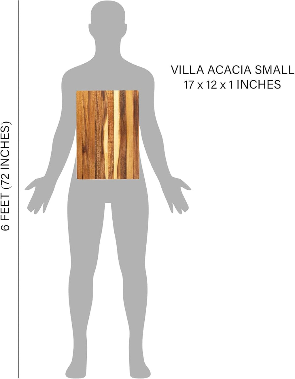 Large Wood Cutting Board, 17x12 Inch Reversible Hardwood B169790