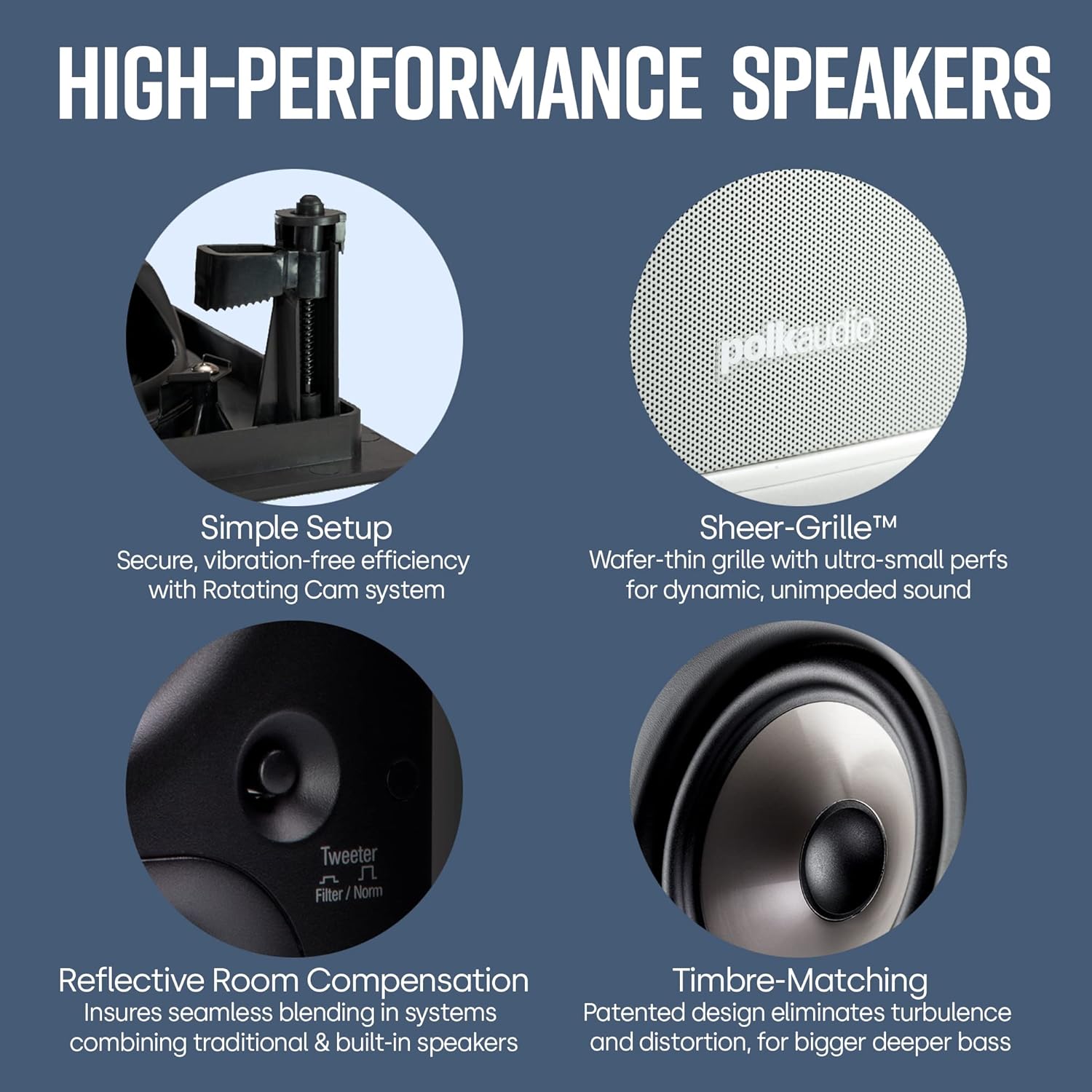 2-way 6.5-inch In-wall Speakers (Pair) with Center Channel In-wall Speaker Y7371