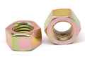 1 1/8x22-7 Coarse Thread Grade 8 Finished Hex Nut Medium Carbon Steel Yellow Zinc Plated Pk 10 N1086