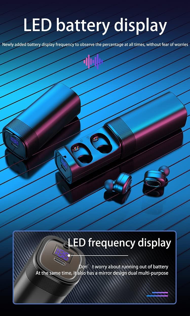 Wireless Bluetooth Earbuds with LED Display Charging Case, IPX5 Waterproof, Pack of 2 U726583